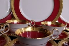 AYNSLEY BUCKINGHAM MAROON-  CUP & SAUCER   .....   http://jaapiesfinechinastore.com
