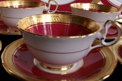 AYNSLEY BUCKINGHAM MAROON-  CUP & SAUCER   .....   http://jaapiesfinechinastore.com