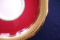 AYNSLEY BUCKINGHAM MAROON-  CUP & SAUCER   .....   http://jaapiesfinechinastore.com