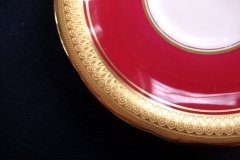 AYNSLEY BUCKINGHAM MAROON-  CUP & SAUCER   .....   http://jaapiesfinechinastore.com