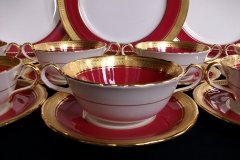 AYNSLEY BUCKINGHAM MAROON-  SOUP CUP & SAUCER  .....   http://jaapiesfinechinastore.com