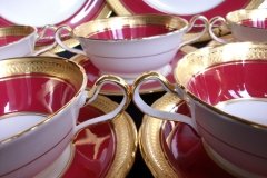 AYNSLEY BUCKINGHAM MAROON-  SOUP CUP & SAUCER  .....   http://jaapiesfinechinastore.com
