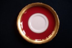 AYNSLEY BUCKINGHAM MAROON SOUP CUP & SAUCER