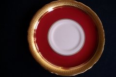 AYNSLEY BUCKINGHAM MAROON-  SOUP CUP & SAUCER  .....   http://jaapiesfinechinastore.com