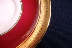 AYNSLEY BUCKINGHAM MAROON-  SOUP CUP & SAUCER  .....   http://jaapiesfinechinastore.com