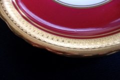 AYNSLEY BUCKINGHAM MAROON-  SOUP CUP & SAUCER  .....   http://jaapiesfinechinastore.com