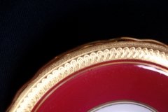 AYNSLEY BUCKINGHAM MAROON-  SOUP CUP & SAUCER  .....   http://jaapiesfinechinastore.com