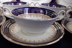 AYNSLEY DORCHESTER COBALT #7571 (NON FLORAL)-  CREAM SOUP BOWL & SAUCER    .....   http://jaapiesfinechinastore.com