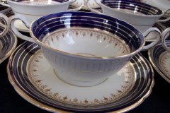 AYNSLEY DORCHESTER COBALT #7571 (NON FLORAL)-  CREAM SOUP BOWL & SAUCER    .....   http://jaapiesfinechinastore.com