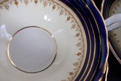 AYNSLEY DORCHESTER COBALT #7571 (NON FLORAL)-  CREAM SOUP BOWL & SAUCER    .....   http://jaapiesfinechinastore.com