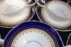 AYNSLEY DORCHESTER COBALT #7571 (NON FLORAL)-  CREAM SOUP BOWL & SAUCER    .....   http://jaapiesfinechinastore.com