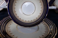 AYNSLEY DORCHESTER COBALT #7571 (NON FLORAL)-  CREAM SOUP BOWL & SAUCER    .....   http://jaapiesfinechinastore.com