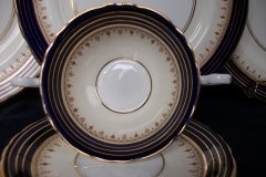 AYNSLEY DORCHESTER COBALT #7571 (NON FLORAL)-  CREAM SOUP BOWL & SAUCER    .....   http://jaapiesfinechinastore.com