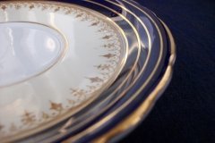 AYNSLEY DORCHESTER COBALT #7571 (NON FLORAL)-  CREAM SOUP BOWL & SAUCER    .....   http://jaapiesfinechinastore.com