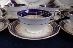 AYNSLEY DORCHESTER COBALT #7571 (NON FLORAL)- CUP & SAUCER    .....   http://jaapiesfinechinastore.com