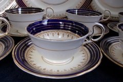AYNSLEY DORCHESTER COBALT #7571 (NON FLORAL)- CUP & SAUCER    .....   http://jaapiesfinechinastore.com