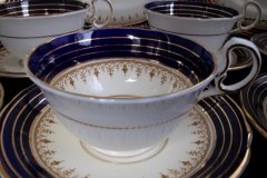 AYNSLEY DORCHESTER COBALT #7571 (NON FLORAL)- CUP & SAUCER    .....   http://jaapiesfinechinastore.com