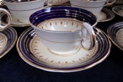 AYNSLEY DORCHESTER COBALT #7571 (NON FLORAL)- CUP & SAUCER    .....   http://jaapiesfinechinastore.com