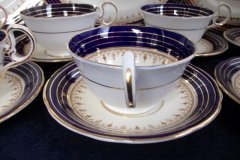 AYNSLEY DORCHESTER COBALT #7571 (NON FLORAL)- CUP & SAUCER    .....   http://jaapiesfinechinastore.com
