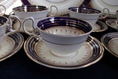 AYNSLEY DORCHESTER COBALT #7571 (NON FLORAL)- CUP & SAUCER    .....   http://jaapiesfinechinastore.com