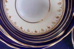 AYNSLEY DORCHESTER COBALT #7571 (NON FLORAL)- CUP & SAUCER    .....   http://jaapiesfinechinastore.com