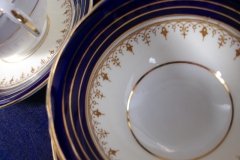 AYNSLEY DORCHESTER COBALT #7571 (NON FLORAL)- CUP & SAUCER    .....   http://jaapiesfinechinastore.com