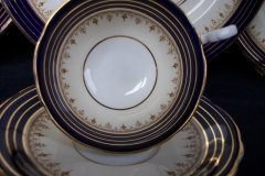 AYNSLEY DORCHESTER COBALT #7571 (NON FLORAL)- CUP & SAUCER    .....   http://jaapiesfinechinastore.com