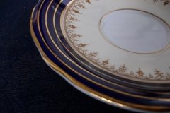 AYNSLEY DORCHESTER COBALT #7571 (NON FLORAL)- CUP & SAUCER    .....   http://jaapiesfinechinastore.com