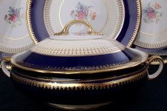 AYNSLEY HATFIELD COBALT #7024- ROUND COVERED  SERVING BOWL    .....   http://jaapiesfinechinastore.com