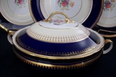 AYNSLEY HATFIELD COBALT #7024- ROUND COVERED  SERVING BOWL    .....   http://jaapiesfinechinastore.com