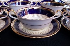 AYNSLEY HATFIELD COBALT #7024- SOUP BOWL  & SAUCER   .....   http://jaapiesfinechinastore.com