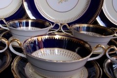 AYNSLEY HATFIELD COBALT #7024- SOUP BOWL  & SAUCER   .....   http://jaapiesfinechinastore.com
