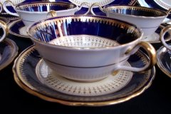 AYNSLEY HATFIELD COBALT #7024- SOUP BOWL  & SAUCER   .....   http://jaapiesfinechinastore.com