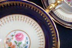 AYNSLEY HATFIELD COBALT #7024- SOUP BOWL  & SAUCER   .....   http://jaapiesfinechinastore.com