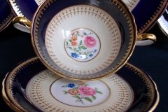 AYNSLEY HATFIELD COBALT #7024- SOUP BOWL  & SAUCER   .....   http://jaapiesfinechinastore.com