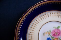 AYNSLEY HATFIELD COBALT #7024- SOUP BOWL  & SAUCER   .....   http://jaapiesfinechinastore.com