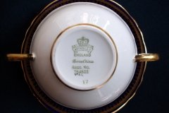 AYNSLEY HATFIELD COBALT #7024- SOUP BOWL  & SAUCER   .....   http://jaapiesfinechinastore.com