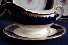 AYNSLEY HATFIELD COBALT #7024- GRAVY BOAT & UNDERPLATE   .....   http://jaapiesfinechinastore.com