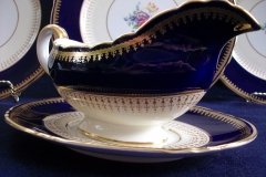 AYNSLEY HATFIELD COBALT #7024- GRAVY BOAT & UNDERPLATE   .....   http://jaapiesfinechinastore.com