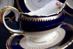 AYNSLEY HATFIELD COBALT #7024- GRAVY BOAT & UNDERPLATE   .....   http://jaapiesfinechinastore.com