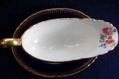 AYNSLEY HATFIELD COBALT #7024- GRAVY BOAT & UNDERPLATE   .....   http://jaapiesfinechinastore.com