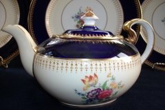 AYNSLEY HATFIELD COBALT #7024- TEA POT   .....   http://jaapiesfinechinastore.com