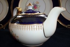 AYNSLEY HATFIELD COBALT #7024- TEA POT   .....   http://jaapiesfinechinastore.com