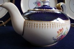 AYNSLEY HATFIELD COBALT #7024- TEA POT   .....   http://jaapiesfinechinastore.com