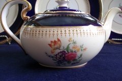 AYNSLEY HATFIELD COBALT #7024- TEA POT   .....   http://jaapiesfinechinastore.com
