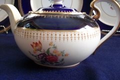 AYNSLEY HATFIELD COBALT #7024- TEA POT   .....   http://jaapiesfinechinastore.com