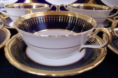 AYNSLEY HERTFORD COBALT 7081- SOUP BOWL AND  SAUCER ..... https://jaapiesfinechinastore.com