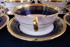 AYNSLEY HERTFORD COBALT 7081- SOUP BOWL AND  SAUCER ..... https://jaapiesfinechinastore.com