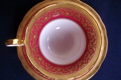 AYNSLEY KENILWORTH RED #7023-  CUP & SAUCER   .....   http://jaapiesfinechinastore.com