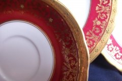 AYNSLEY KENILWORTH RED #7023-  CUP & SAUCER   .....   http://jaapiesfinechinastore.com